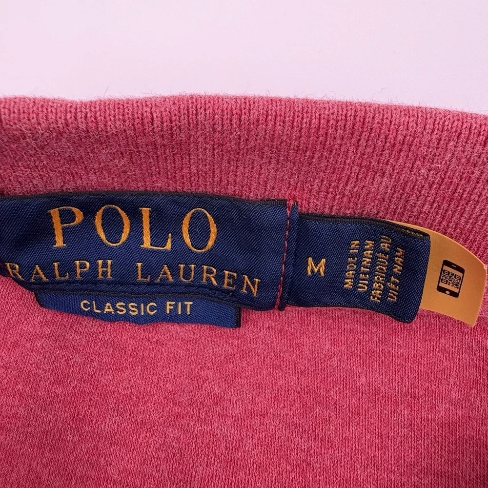 Polo Ralph Lauren Mens Medium Red Classic Fit Cotton Pique Short Sleeve Polo